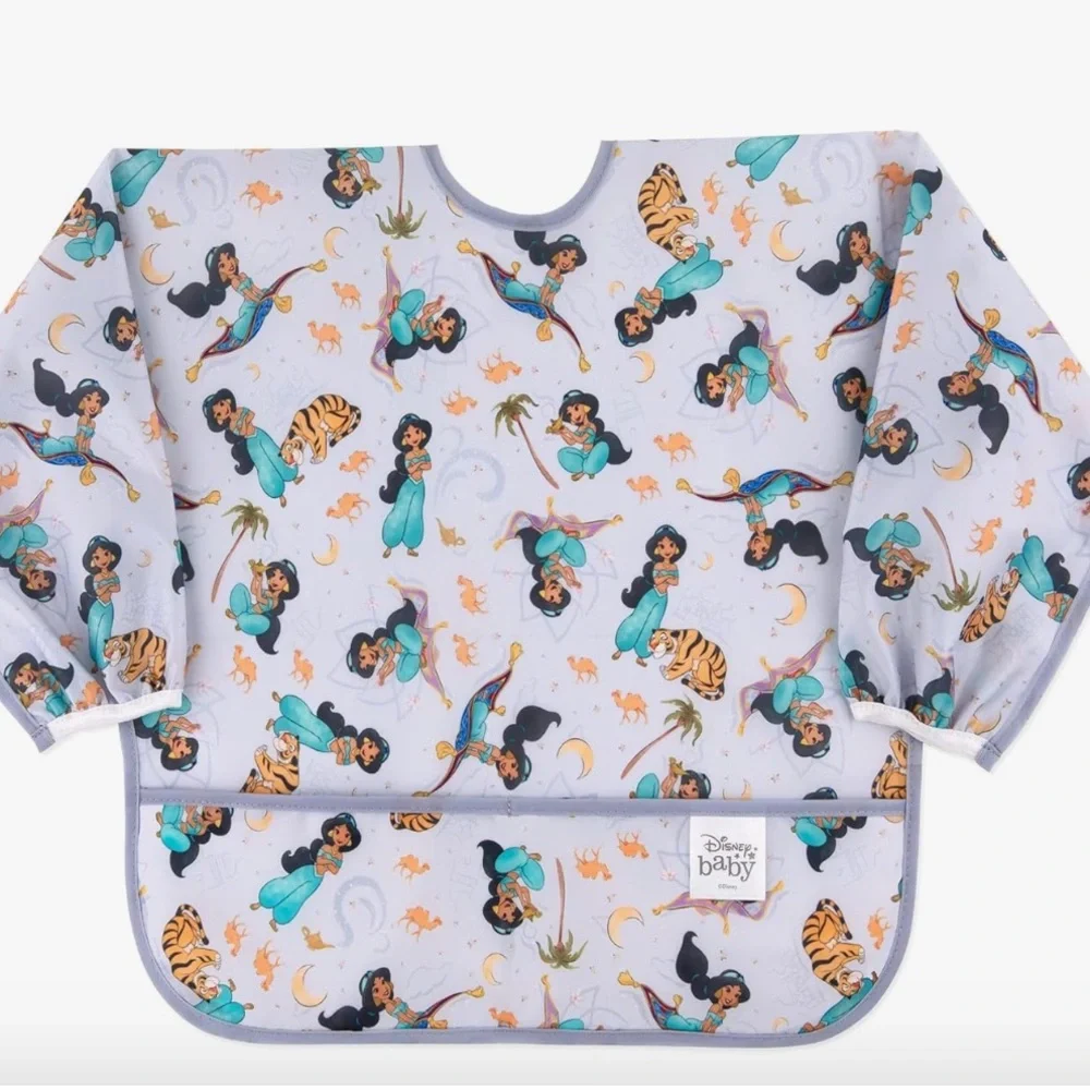 Disney Baby Bumpkins Jasmine & Raja Aqua Long-Sleeve Waterproof Bib Smock